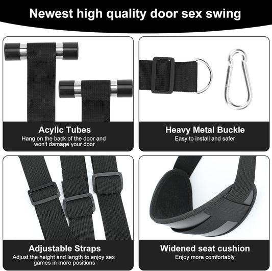 CEZO BDSM Door Sex Toys – Adjustable Leather Bondage Swing