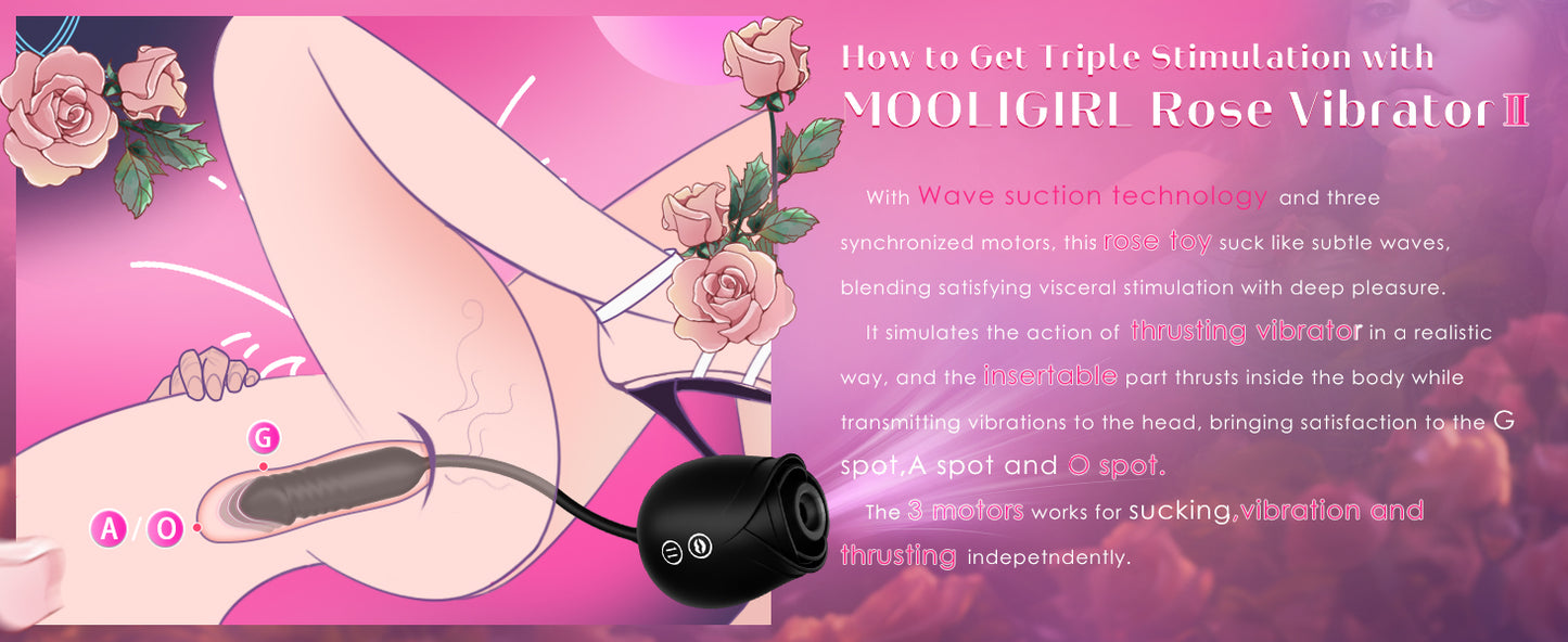 MOOLIGIRL Vibrator Dildo (BLACK)