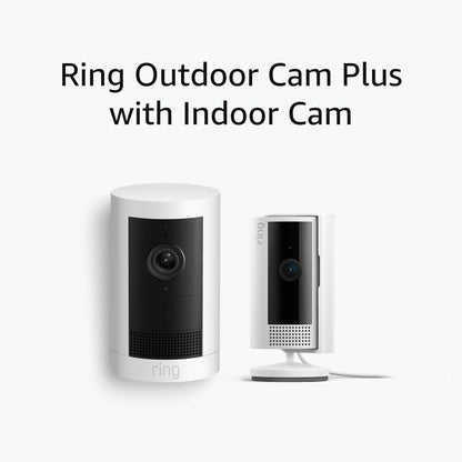 Ring Security Bundle Outdoor Cam Plus & Indoor Cam (2nd Gen) White