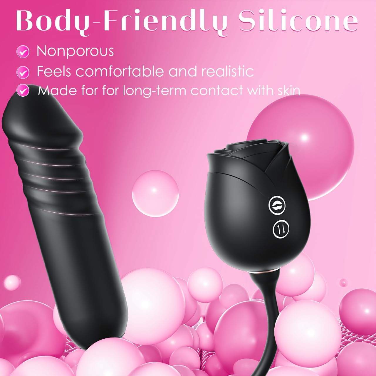 MOOLIGIRL Vibrator Dildo (BLACK)