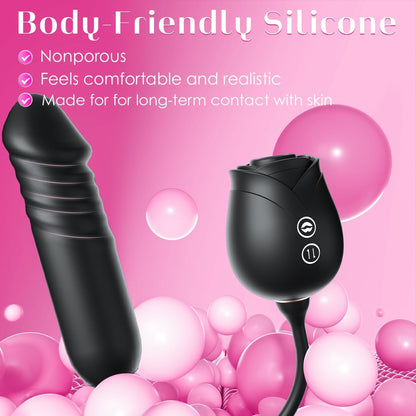 MOOLIGIRL Vibrator Dildo (BLACK)