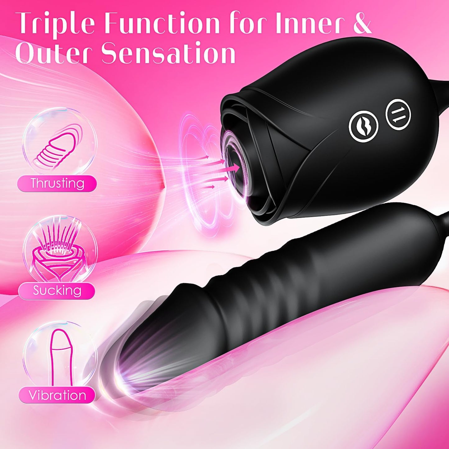 MOOLIGIRL Vibrator Dildo (BLACK)