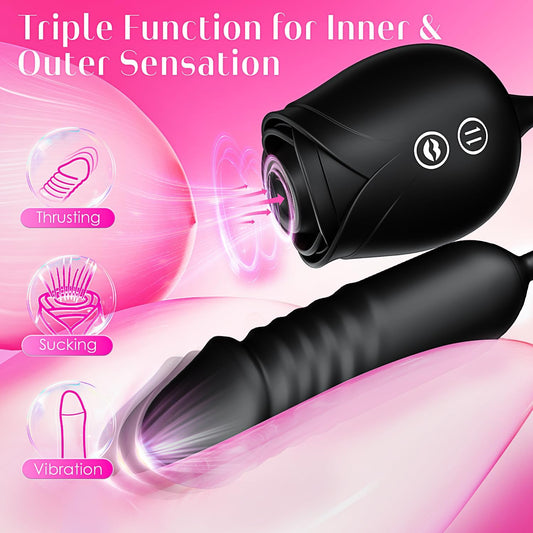 MOOLIGIRL Vibrator Dildo (BLACK)