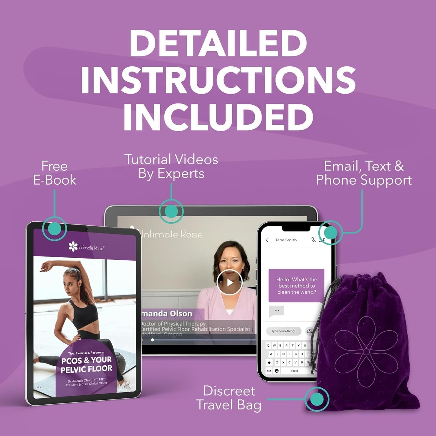 IntimateRose Vibrating Pelvic Wand – Expert Design for Pelvic Health and Relief