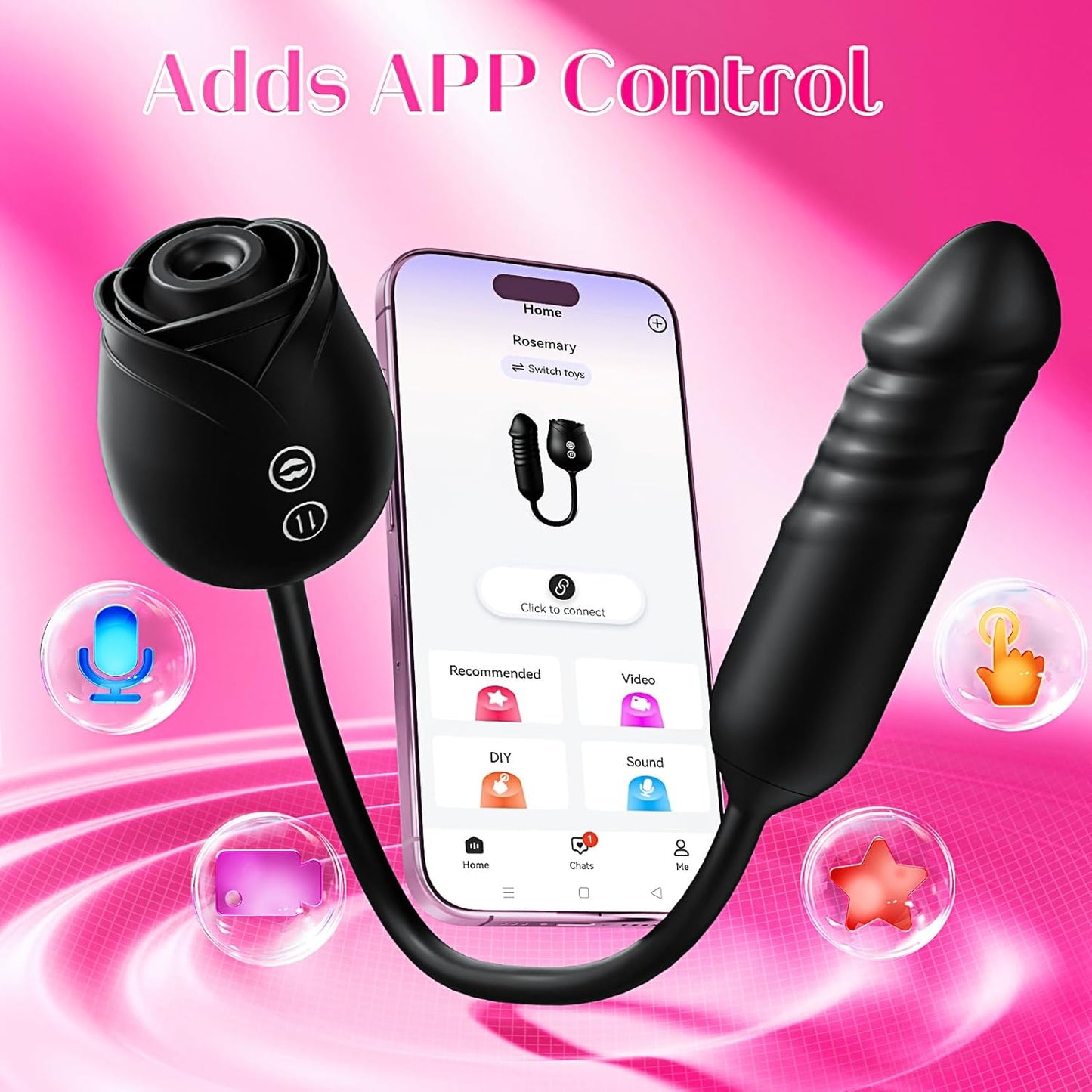 MOOLIGIRL Vibrator Dildo (BLACK)
