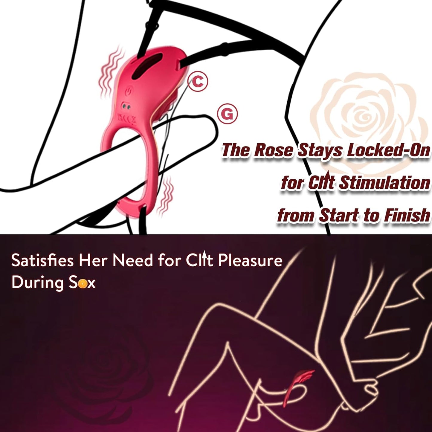 Couples Rose App Remote Control Wearable Vibrator