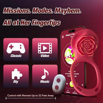 Couples Rose App Remote Control Wearable Vibrator