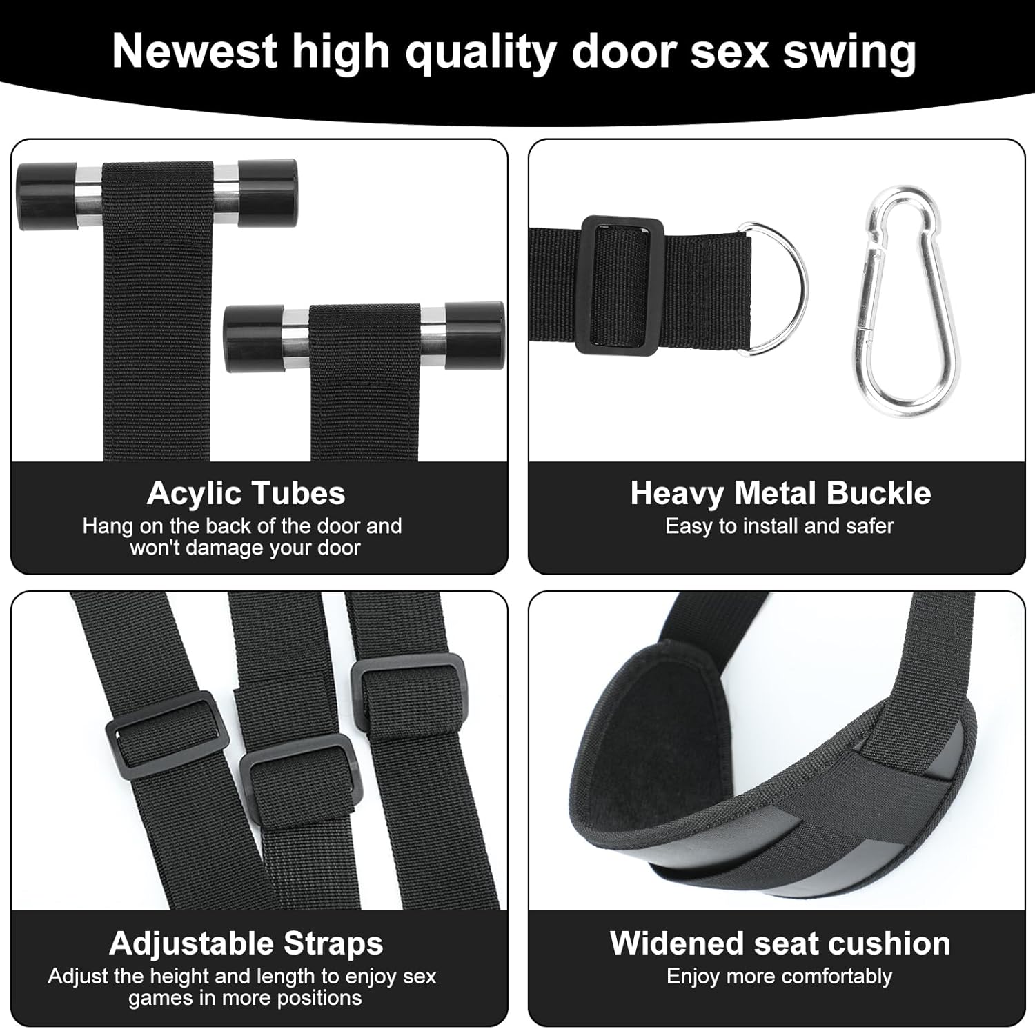 CEZO BDSM Door Sex Toys – Adjustable Leather Bondage Swing