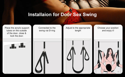 CEZO BDSM Door Sex Toys – Adjustable Leather Bondage Swing