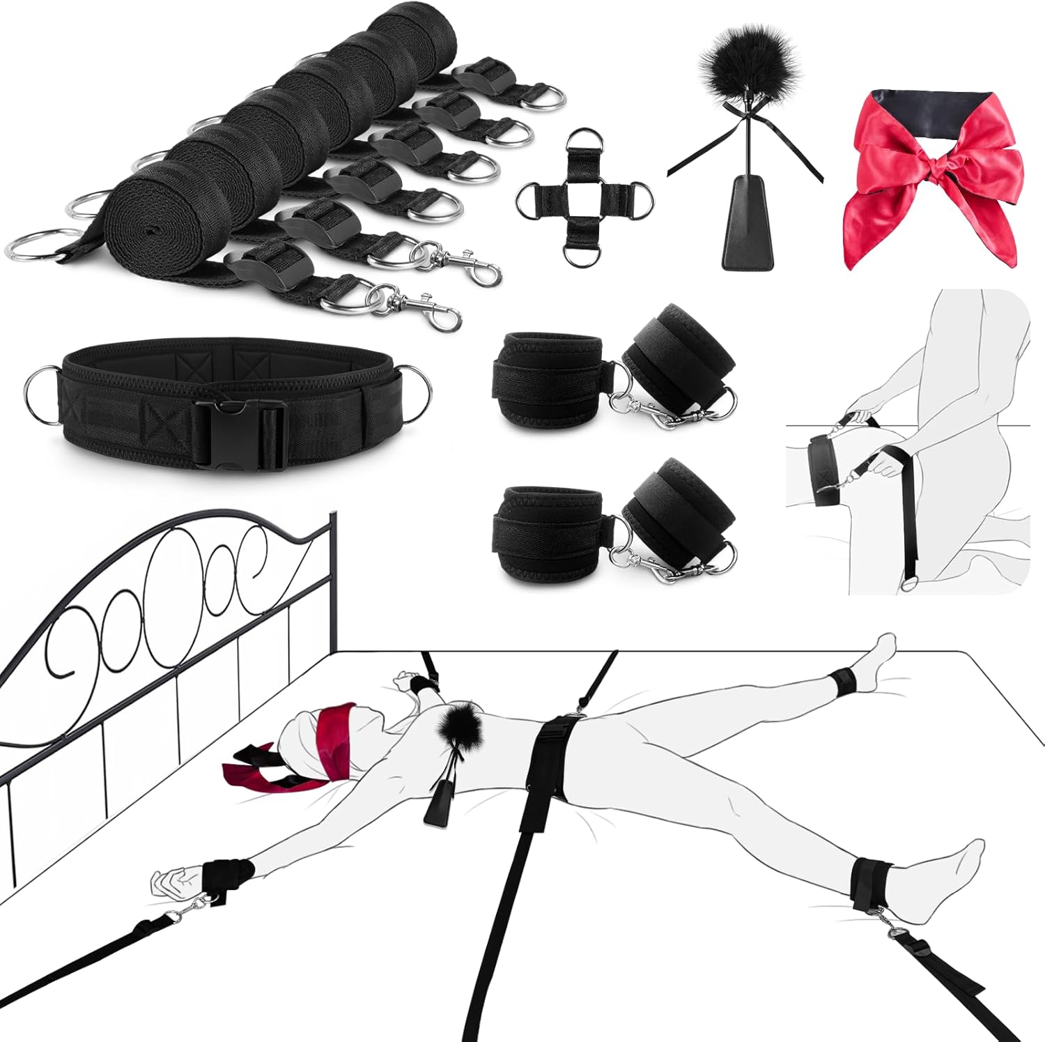 KEIVOEY BDSM Bondage Restraints Kit