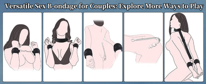 Vibrating Anal Hook BDSM Sex Bondage - Neck to Wrist Restraints Kit